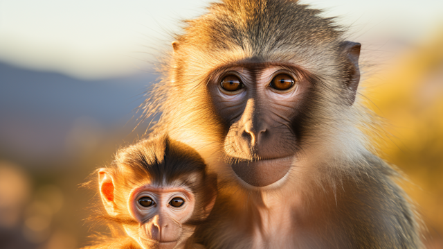 Serene Guardian: Amber Gaze of the Golden Monkeys