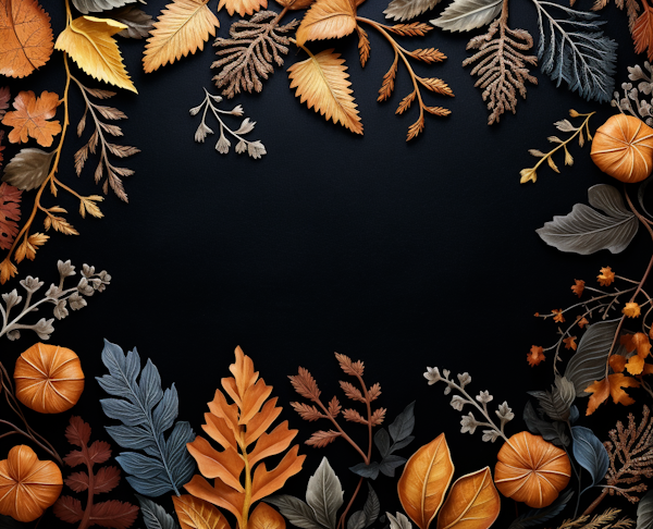 Autumnal Elegance: A Festive Harvest Border