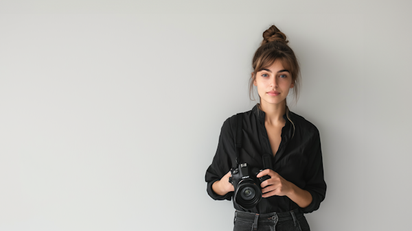 Confident Female Photographer with DSLR