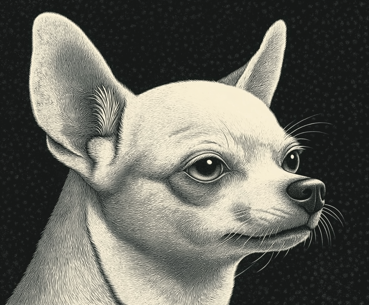 Detailed Monochrome Chihuahua Illustration