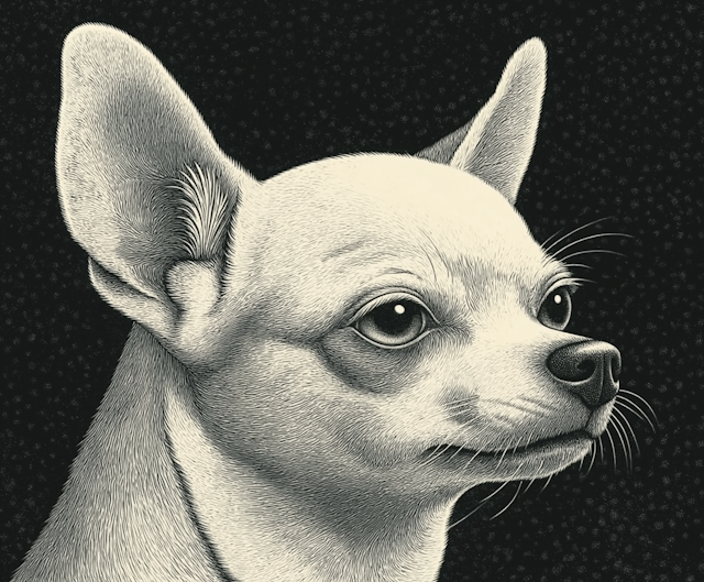 Detailed Monochrome Chihuahua Illustration