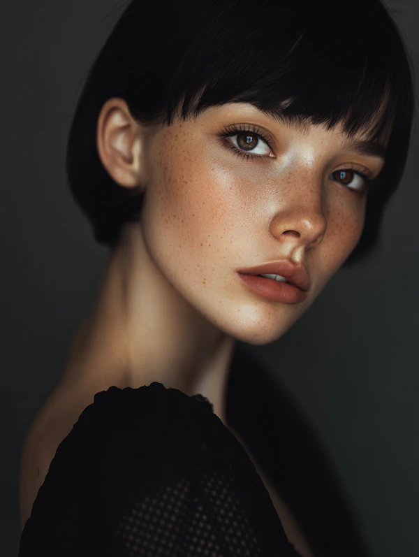 Freckled Woman Portrait