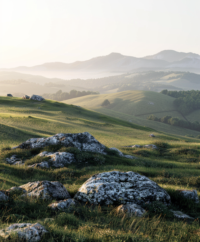 Tranquil Landscape at Sunrise/Sunset