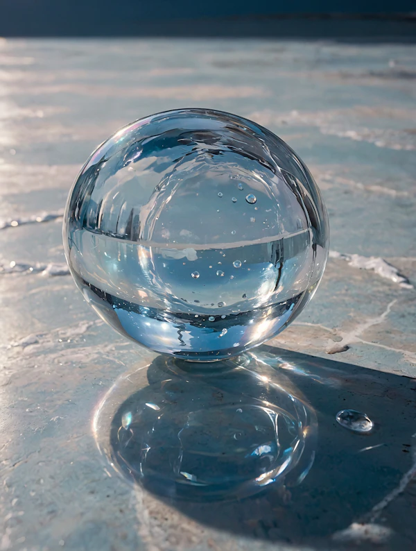 Glass Sphere on Blue
