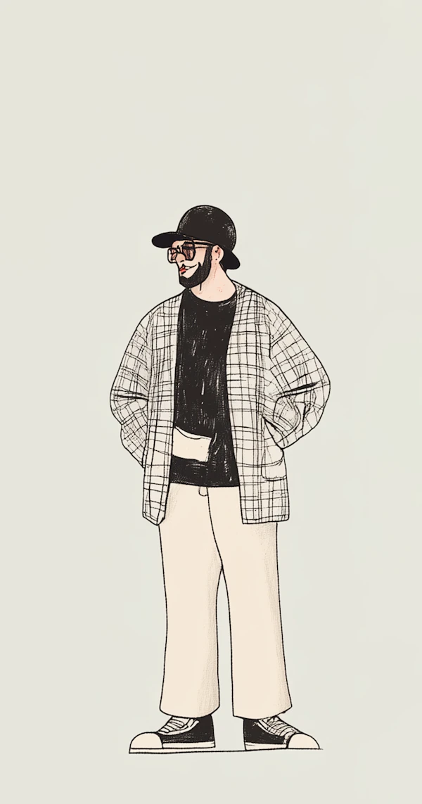 Fashionable Male Figure with Urban Vibe