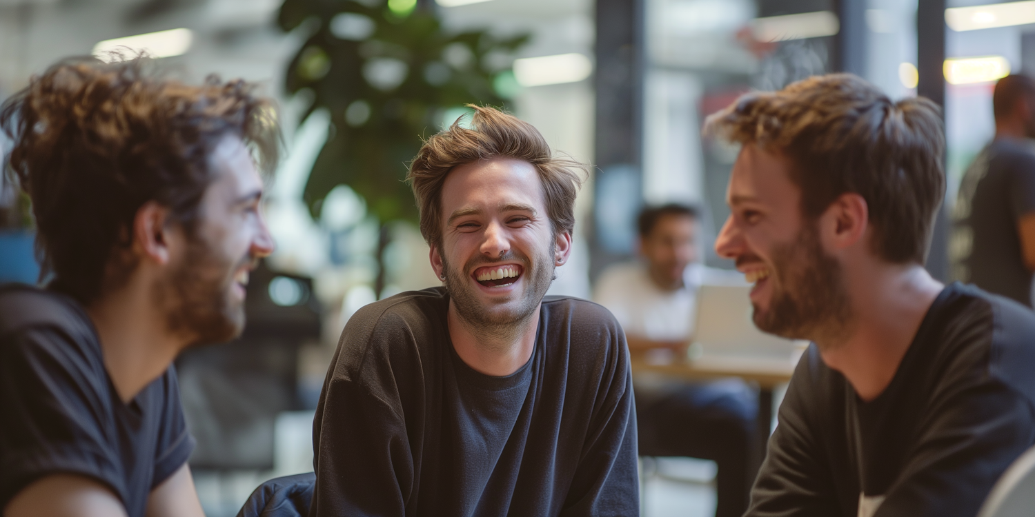 Three Friends Sharing Laughter