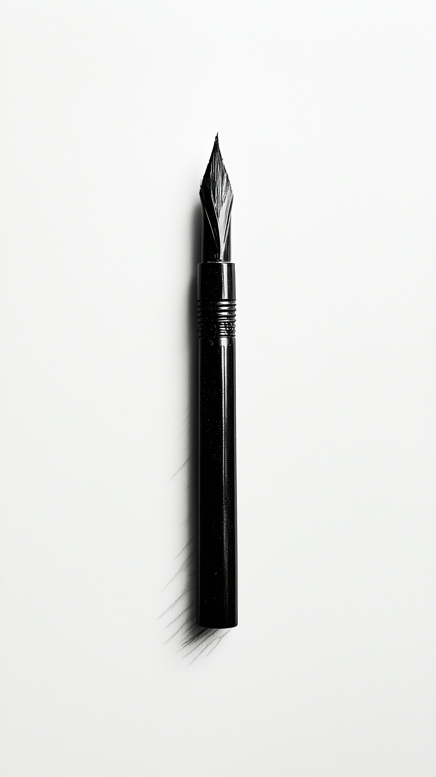 Black Fountain Pen Nib on White Background