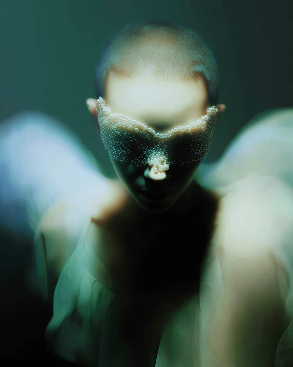 Surreal Pearl Mask Portrait