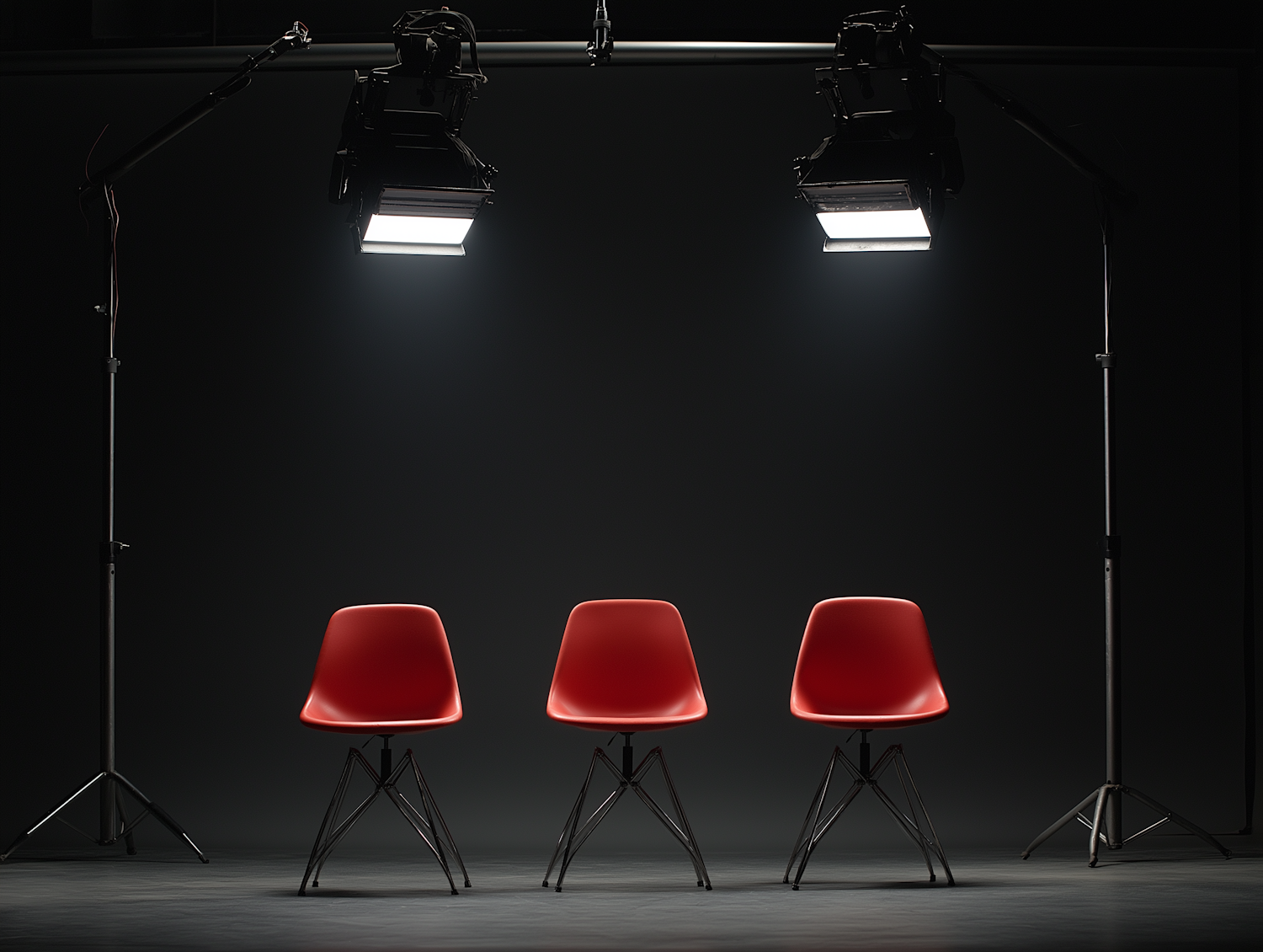 Red Chairs Under Studio Lights