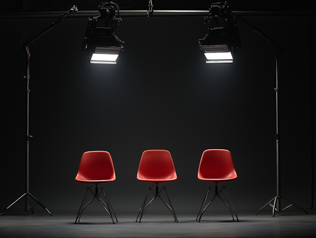 Red Chairs Under Studio Lights