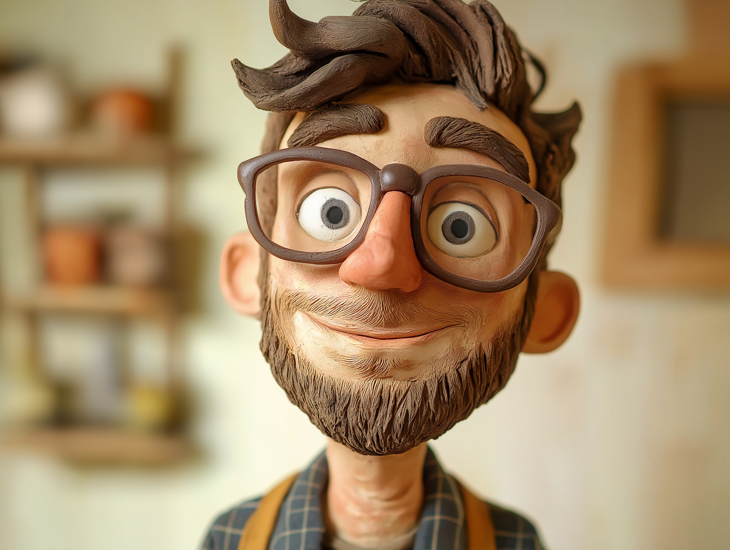 Claymation Character with Glasses