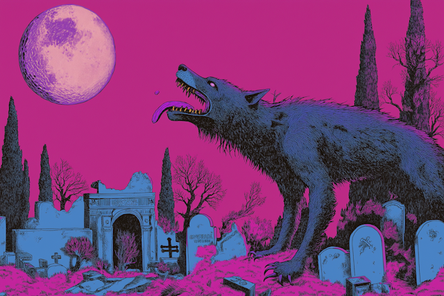 Wolf-like Creature in Graveyard