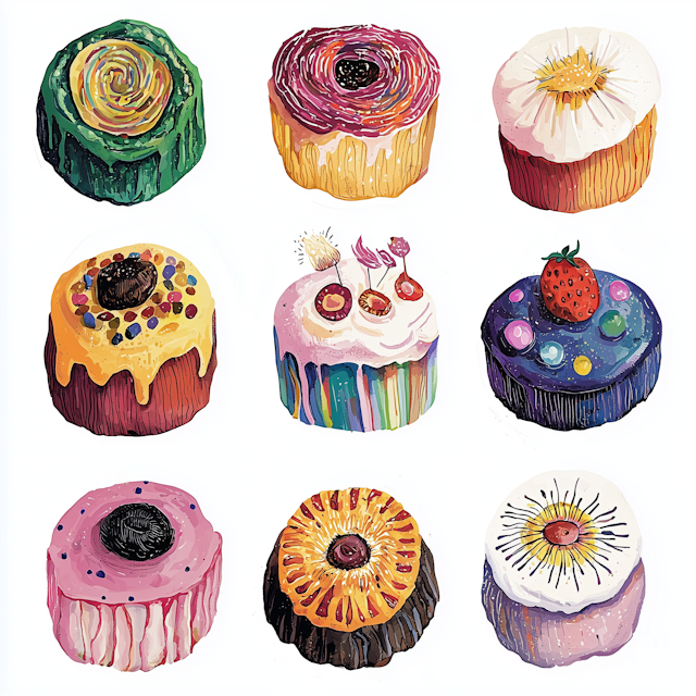 Colorful Cupcake Art