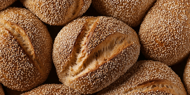 Freshly Baked Sesame Seed Bread Rolls