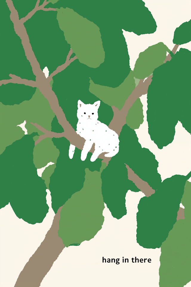 Cat on Tree Illustration