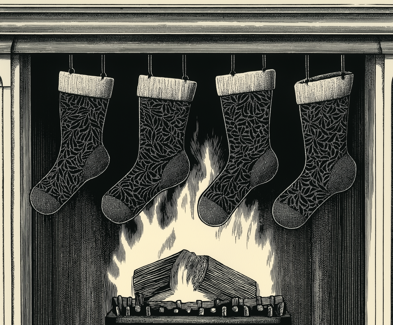 Cozy Holiday Fireplace Scene