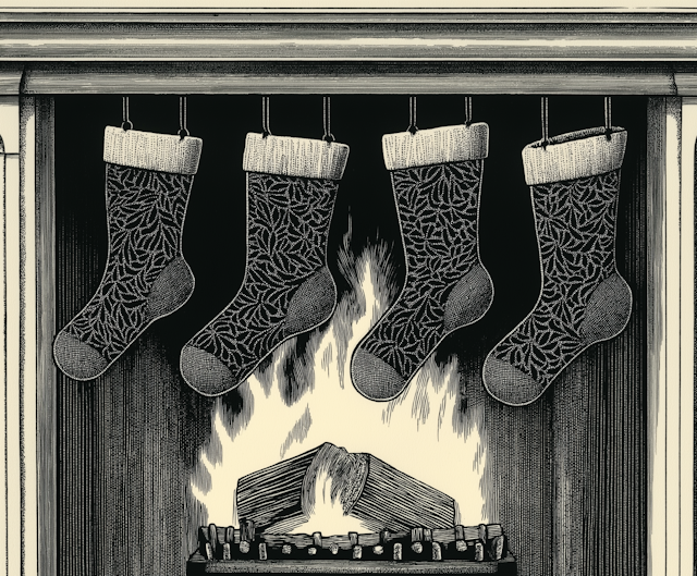 Cozy Holiday Fireplace Scene