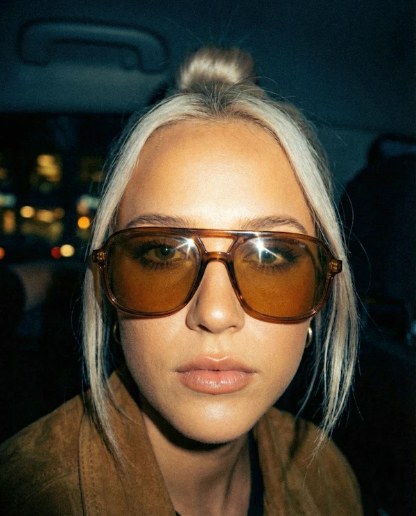 Blonde Top Knot Portrait