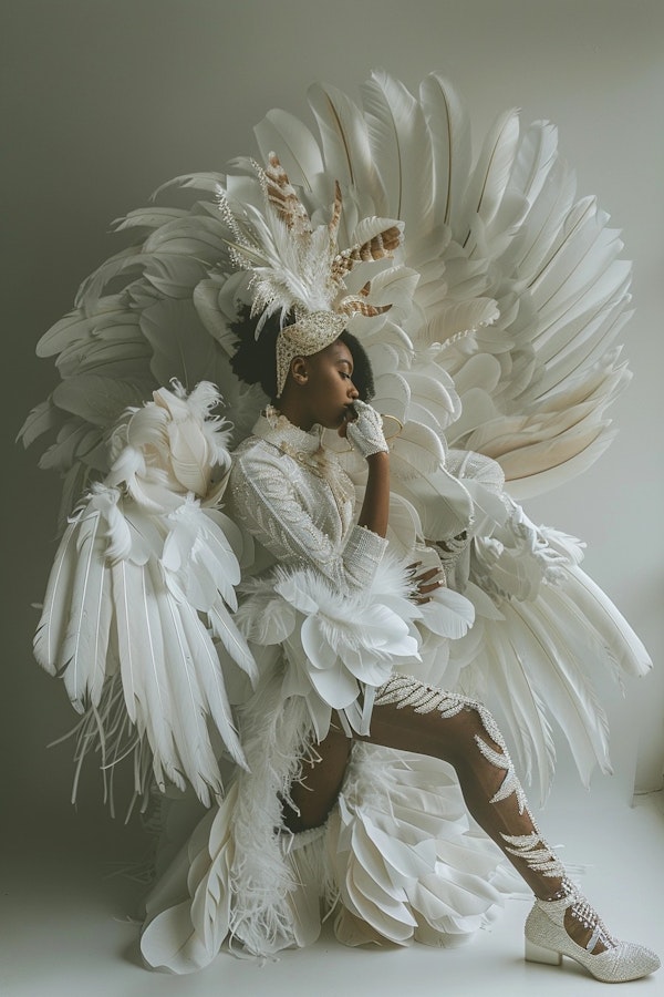 Ethereal Avian-Themed Ensemble