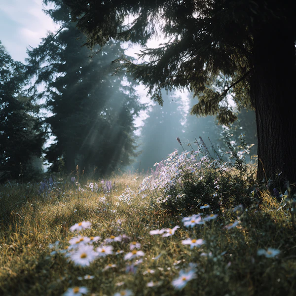 Sunlit Forest Meadow
