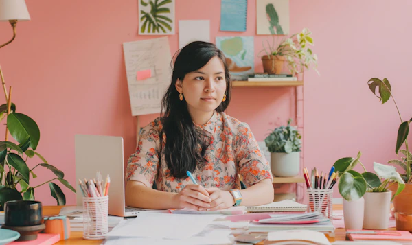 Young Woman in Creative Workspace