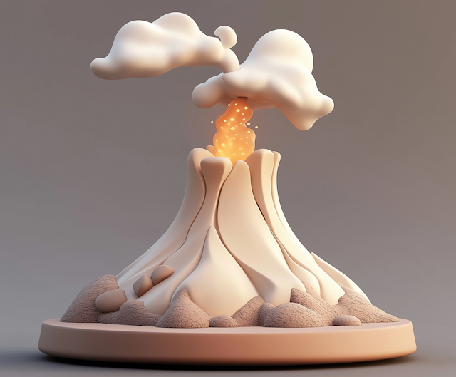 Stylized 3D Volcanic Eruption