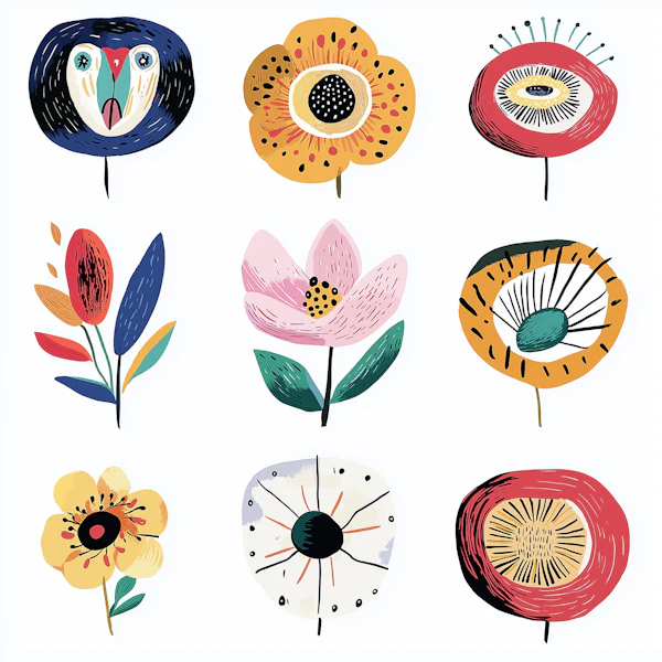 Stylized Flower Grid