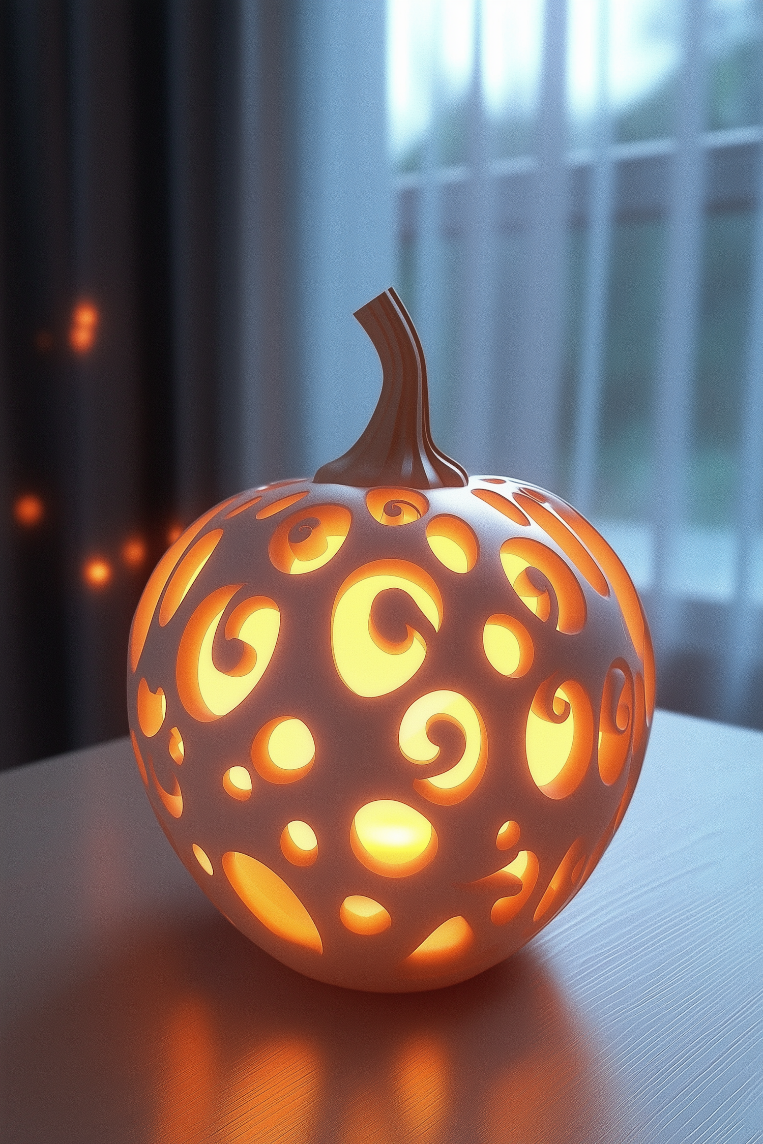 Decorative Pumpkin with Intricate Cut-Out Patterns