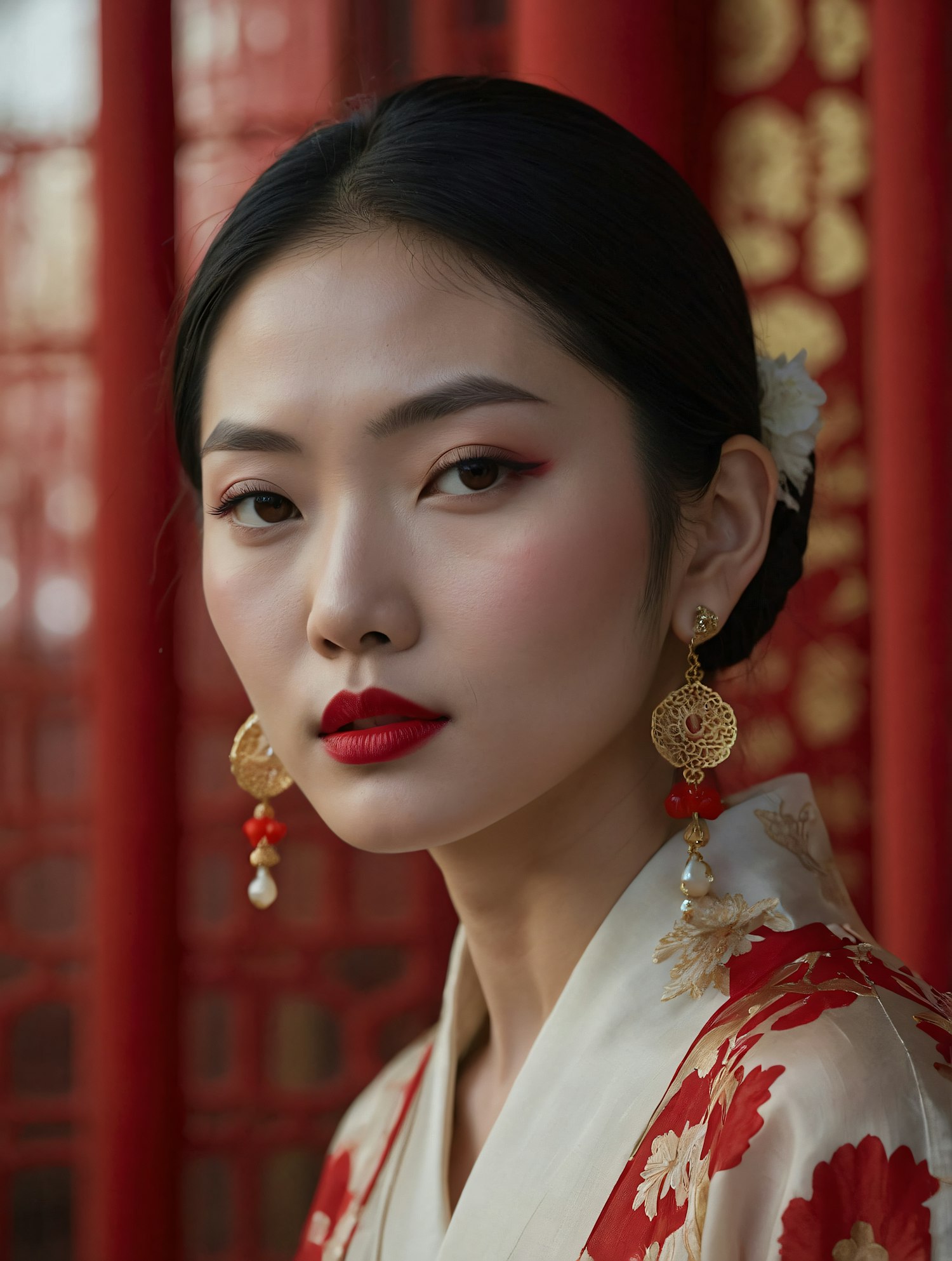 Serene Woman in Traditional Garment