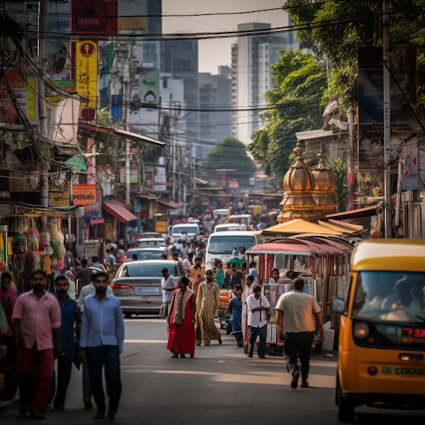 Vibrant South Asian Urban Tapestry