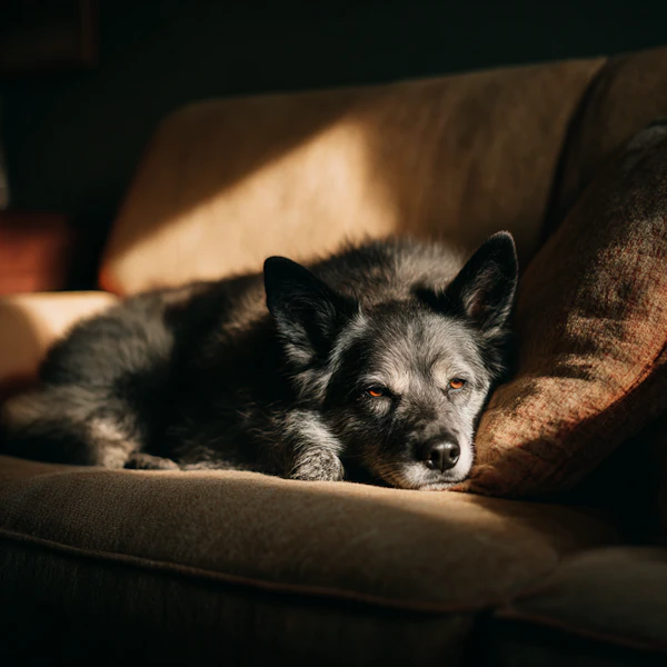 Dog Resting on Sofa