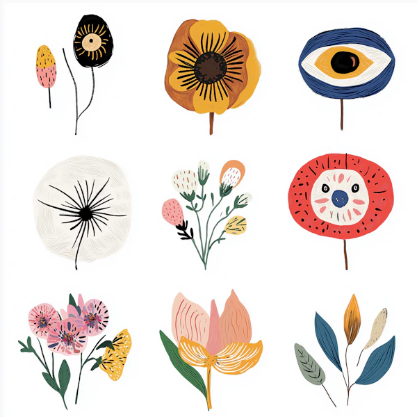 Stylized Floral Grid