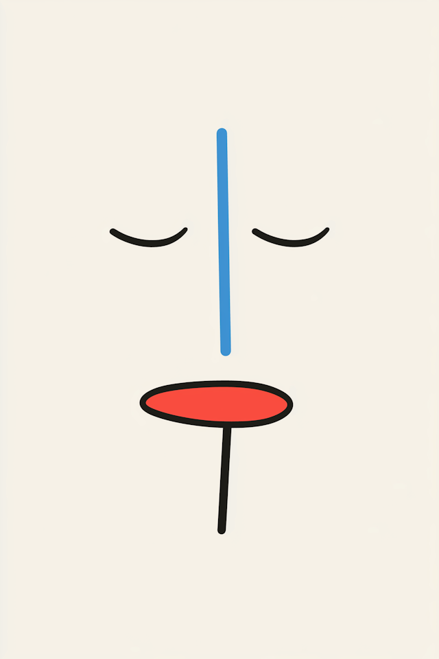 Minimalist Geometric Face Illustration