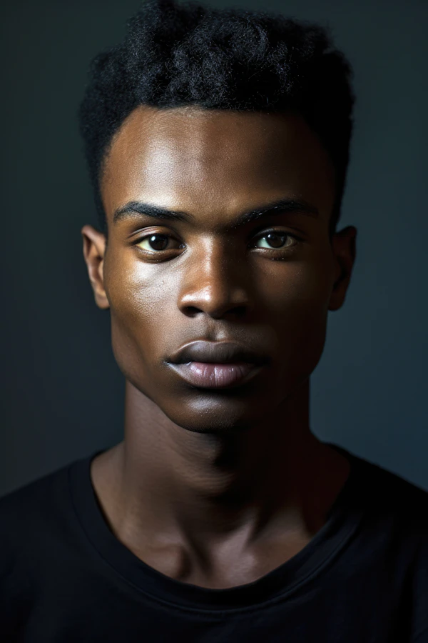 Serene and Intense Close-up Portrait