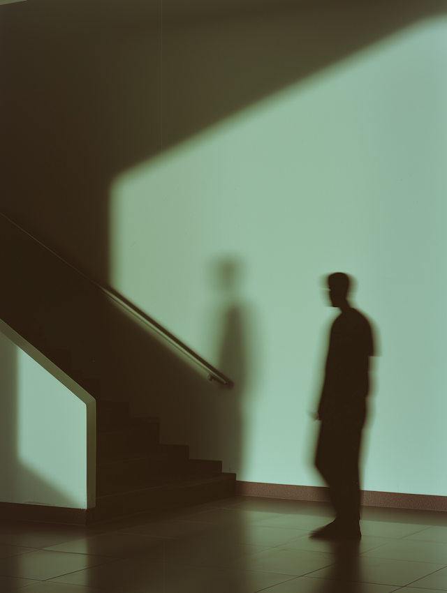 Silhouette Near Staircase