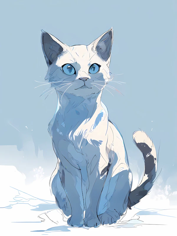 White Cat Illustration