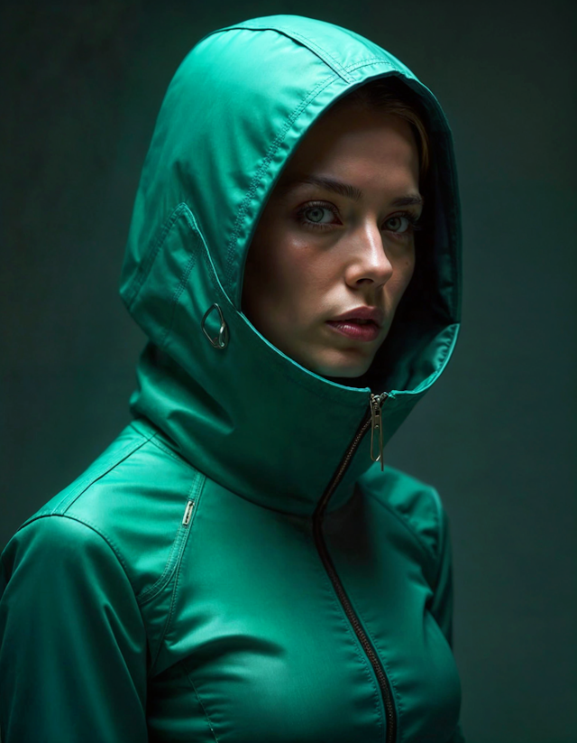 Mysterious Green Jacket Portrait