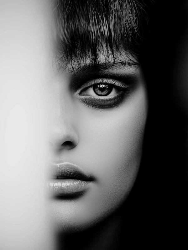 Striking Black and White Close-up Portrait