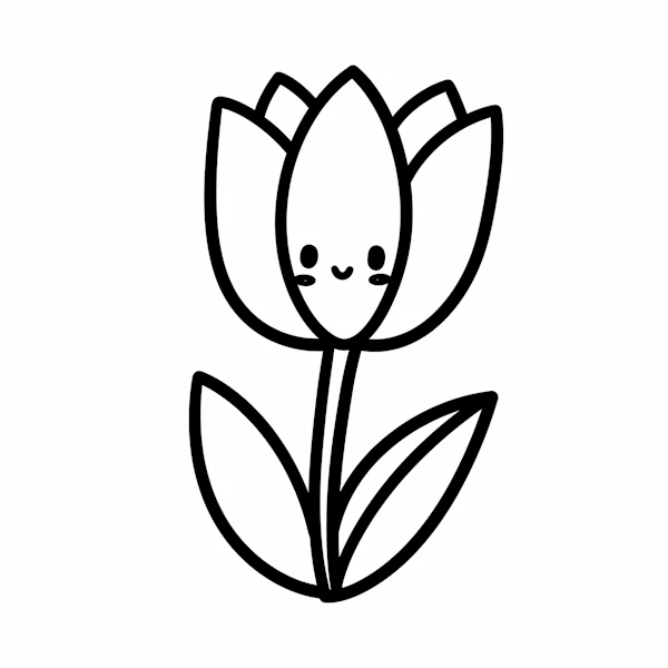 Smiling Tulip Drawing