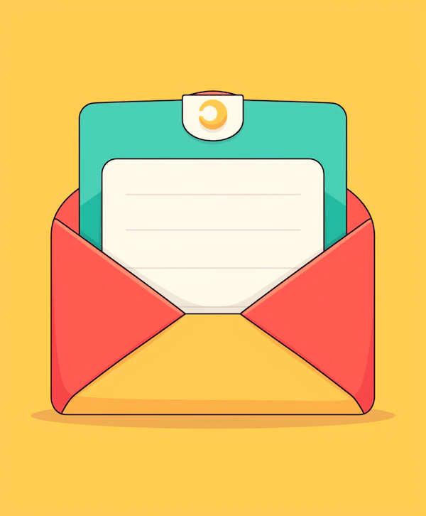 Stylized Red Envelope with Card