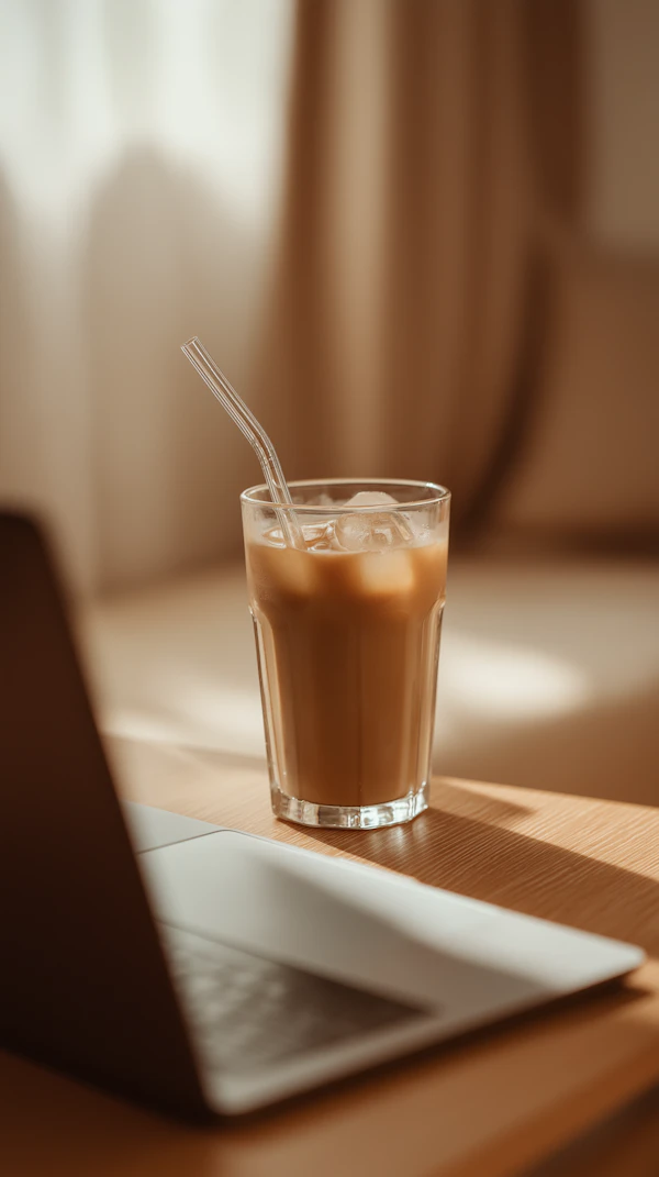 Iced Coffee on Desk