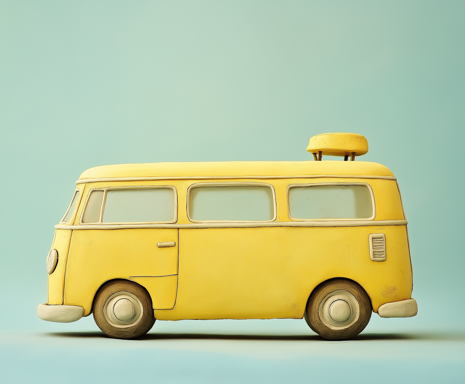 Vintage Yellow VW Bus Model