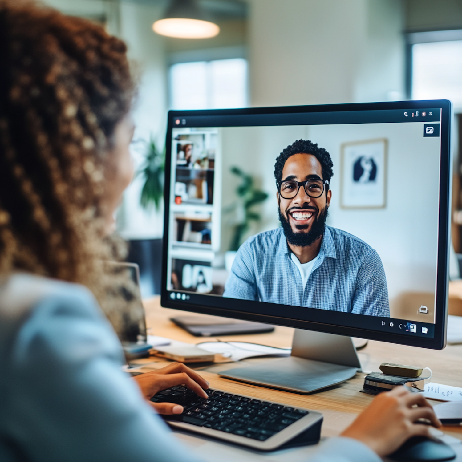 Video Call with a Cheerful Young Man