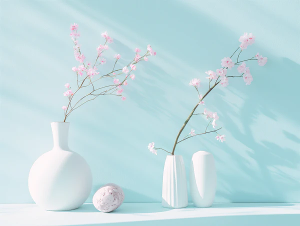 Tranquil Still Life with Cherry Blossoms