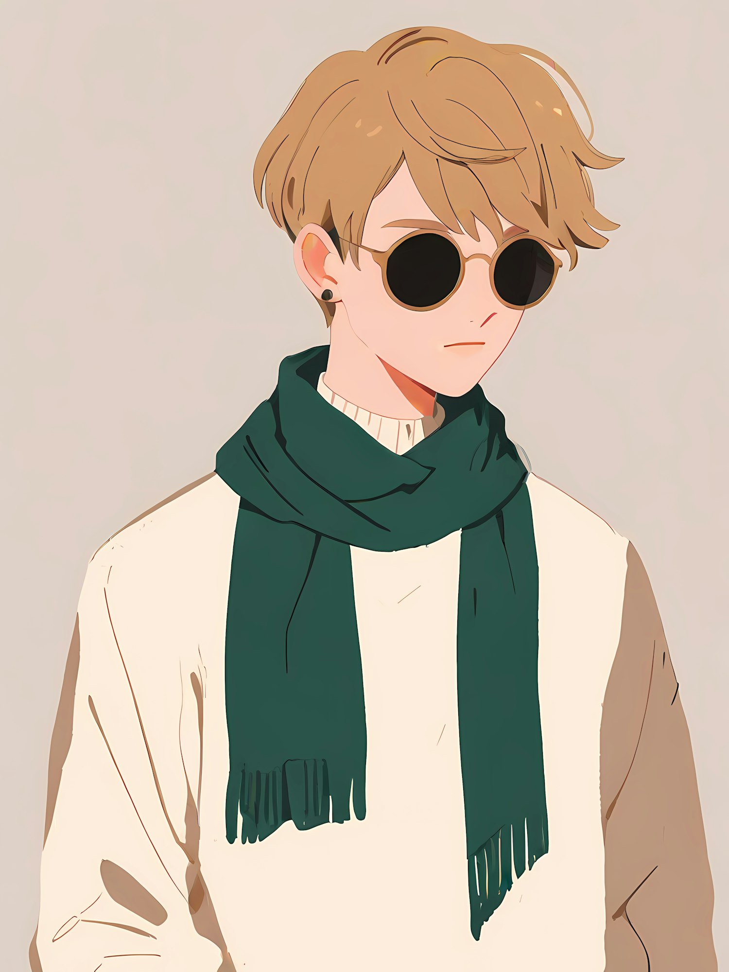 Stylized Portrait with Scarf