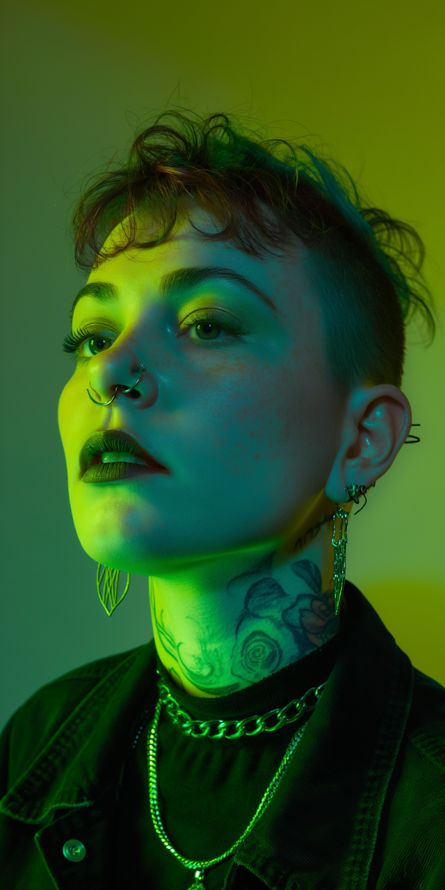 Edgy Portrait with Colored Lighting