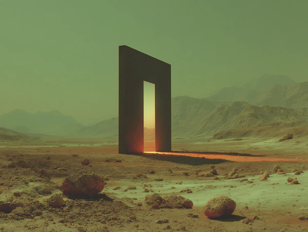 Surreal Desert Monolith