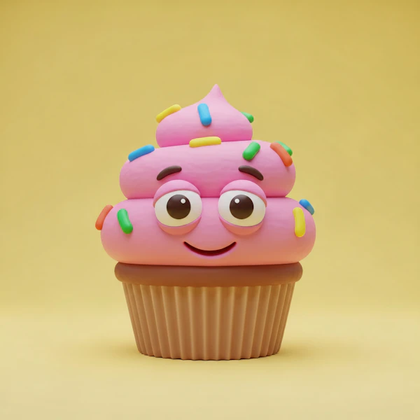 Smiling Cupcake Art