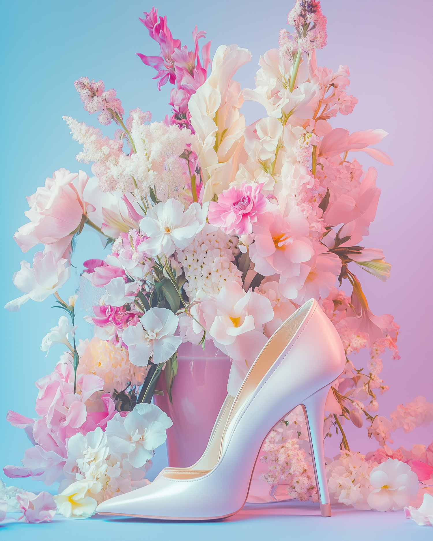 Floral Elegance with High Heel