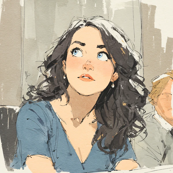 Thoughtful Watercolor Portrait